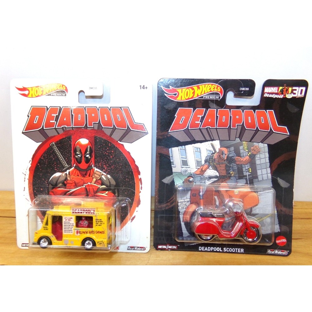 Hot Wheels Deadpool Chimichanga‎ Truck 2019 & Deadpool Scooter 2021 NEW
